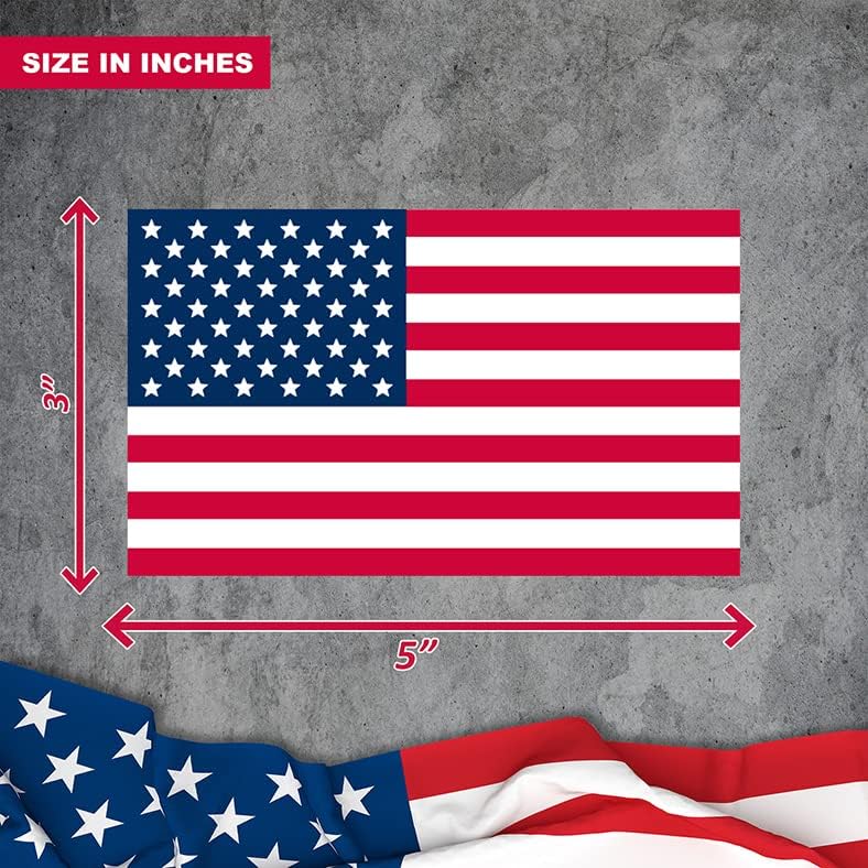 IGNIXIA American Flag Decal, USA Flag Car Stickers 5x3 Inches American Flag Sticker (Pack of 10) Support US Military Waterproof Bumper Stickers, USA Window Stickers (USA Flag) - Image 3